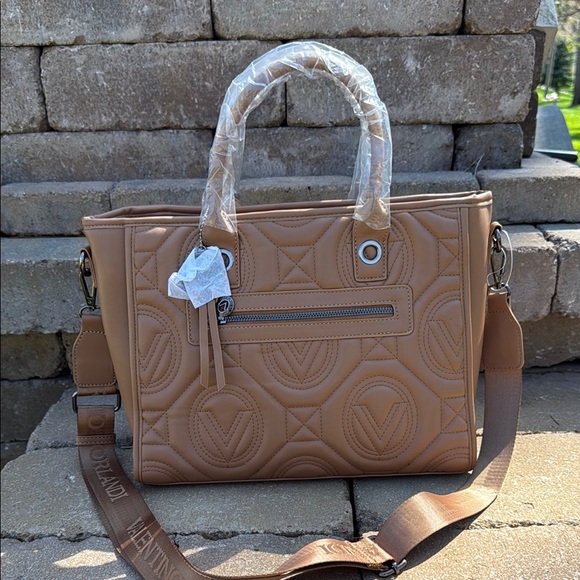 Valentino Orlandi Tan Tote Bag with wristlet New - Picture 4 of 10